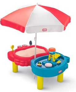 Стол-песочница с зонтом и зоной для воды