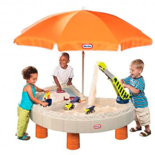 Стол-песочница с зонтом и зоной для воды