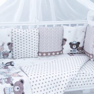 Комплект в кроватку "подушками" 6 предметов "Звездные друзья" (сатин)